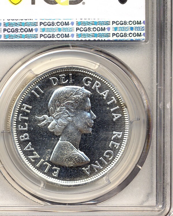 1964 PCGS PL65 CANADA CONFEDERATION NO DOT SILVER DOLLAR