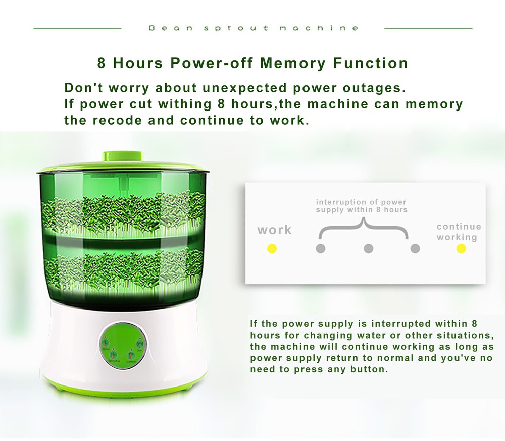 Bean Sprouter Fully Automatic Bean Seed Sprout Machine Maker 2 Layers Food Grade