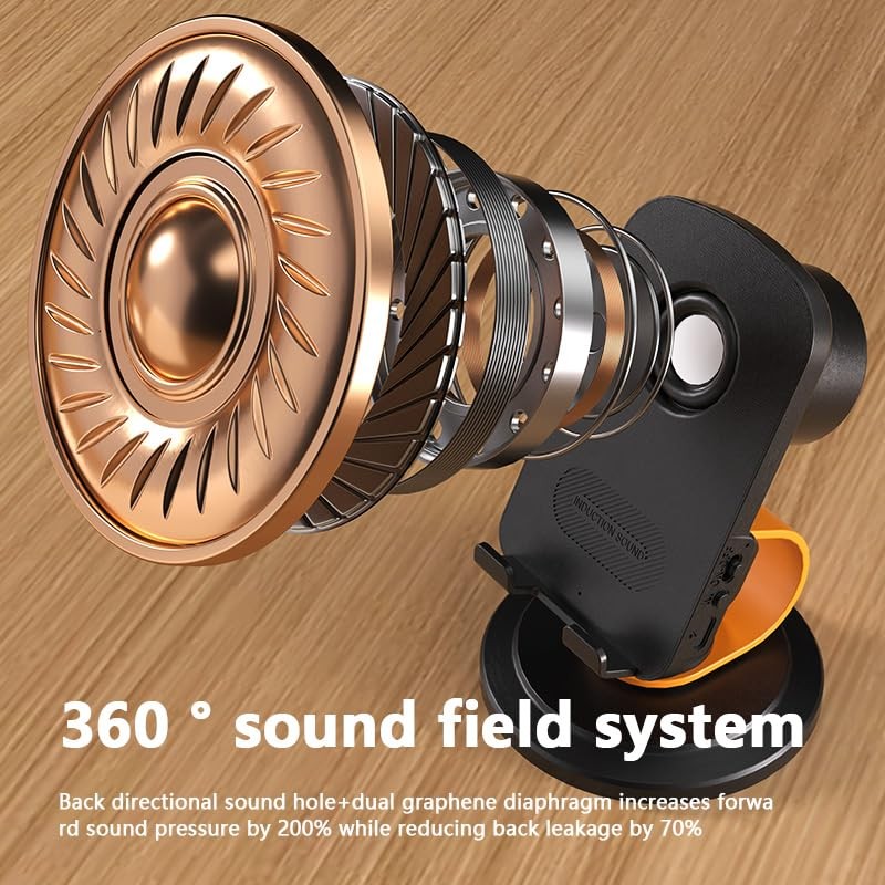 E I F E R Wireless Induction Speaker，Bluetooth Speaker with Phone Stand,360°