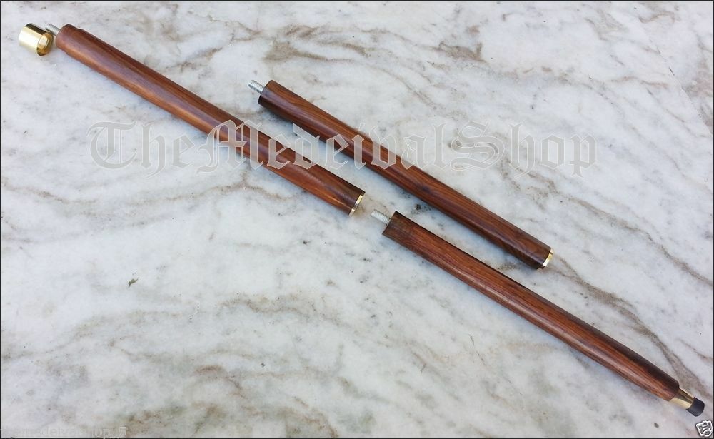 Vintage Solid Brass Leaf Head Handle Victorian Walking Wooden Cane Stick Gift