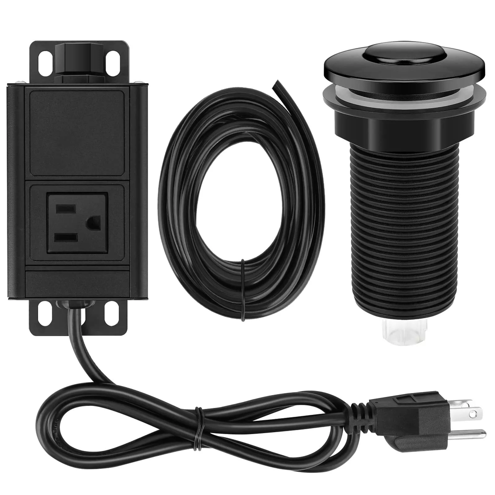 Garbage Disposal Air Switch Kit Single Outlet Single Control On/Off Air Button