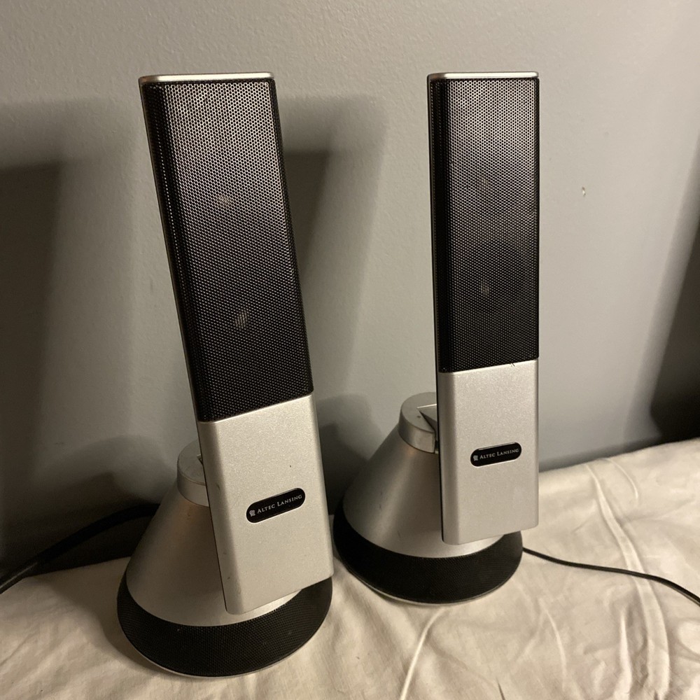 Altec Lansing - Desktop Speaker Set Silver Black Wired Computer Speakers VS4221
