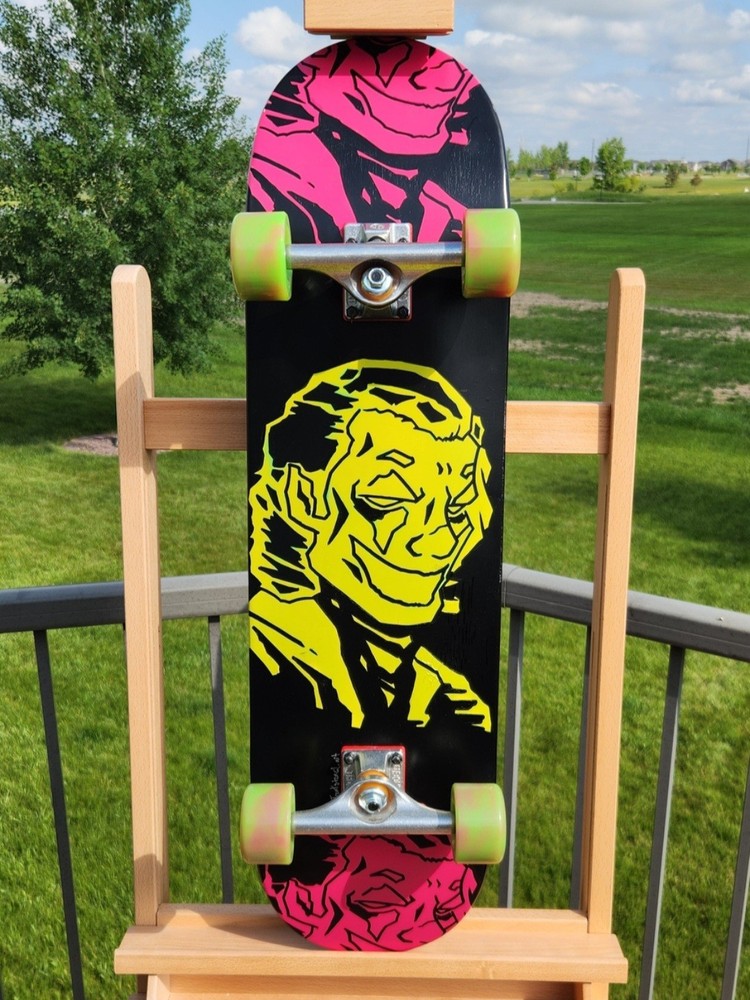 Dc Comics Joker Spray Painted Skateboard Deck