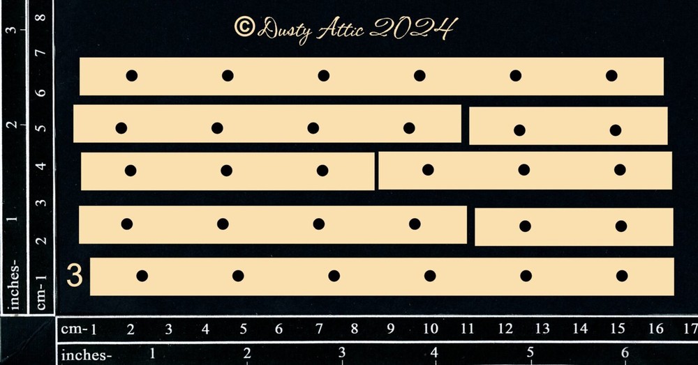 Dusty Attic Chipboard 3x7 - Border Bits #3 - Rivets, DA3795
