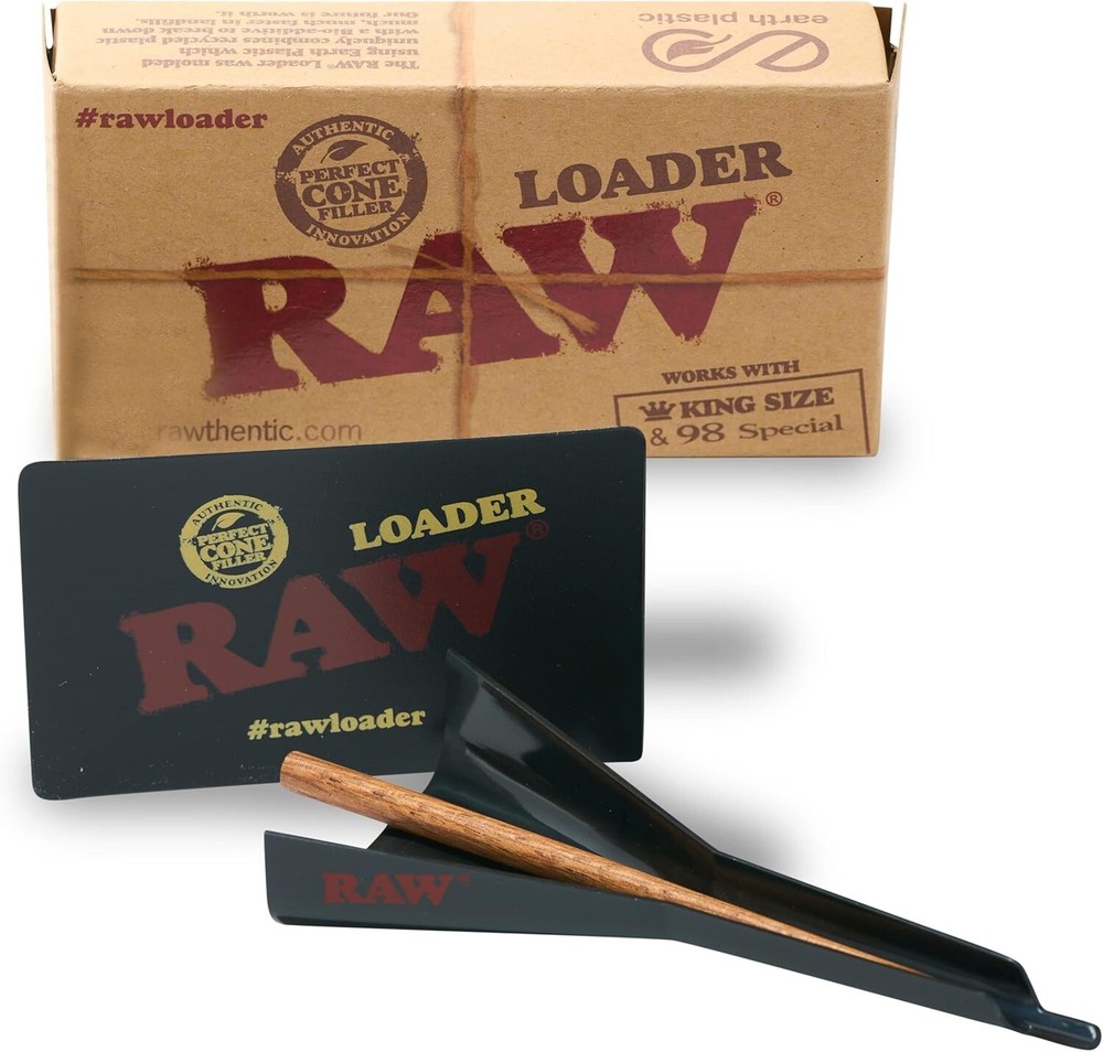 RAW Cone Loader Kit 50 RAW Classic King Size Pre-Rolled Cones + RAW Cone Loader