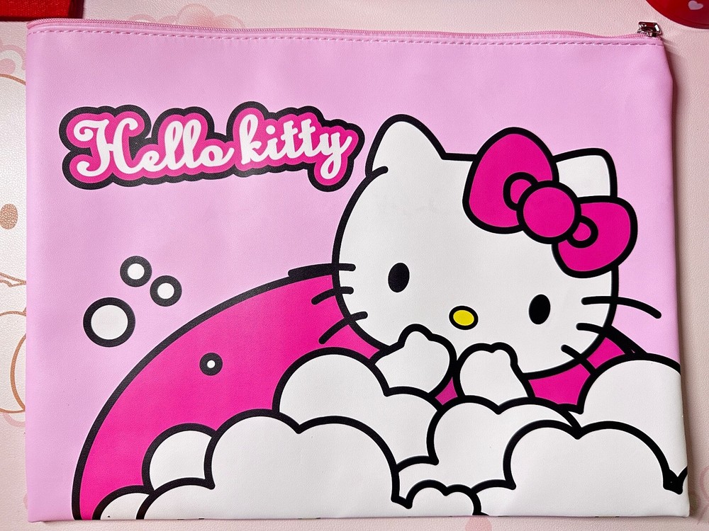 Hello Kitty A4 case folder document file zipper bag storage