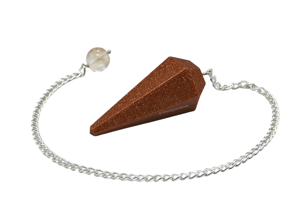 Red Goldstone Dowsing Crystal Pendulum
