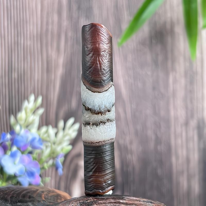 Natural Viewing Designer/China Inner Mongolia Weathered Agate Long Pipe
