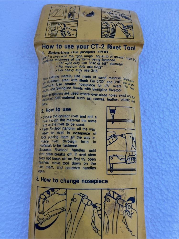 Swingline Rivet Tool CT-2 Great Condition - Includes Original Packaging