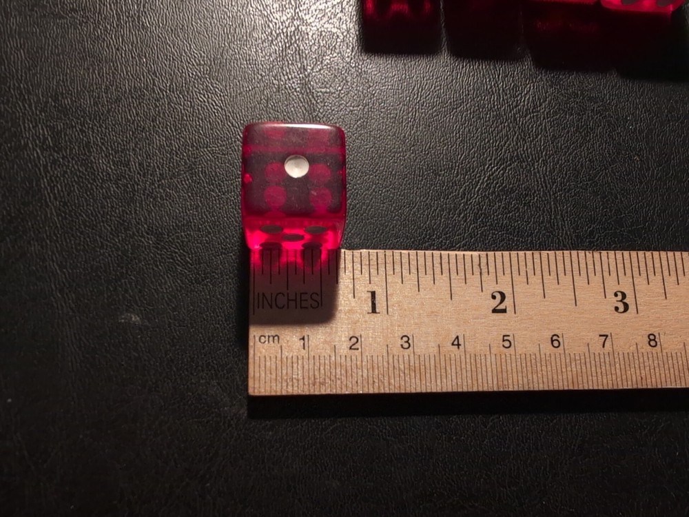 15 RED CLEAR SIX SIDED DICE