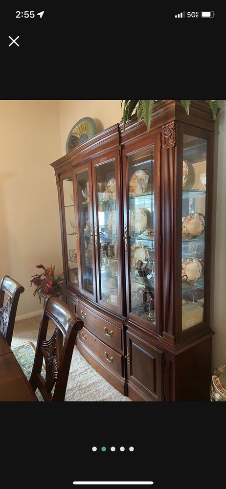 formal dining table set and cabinet
