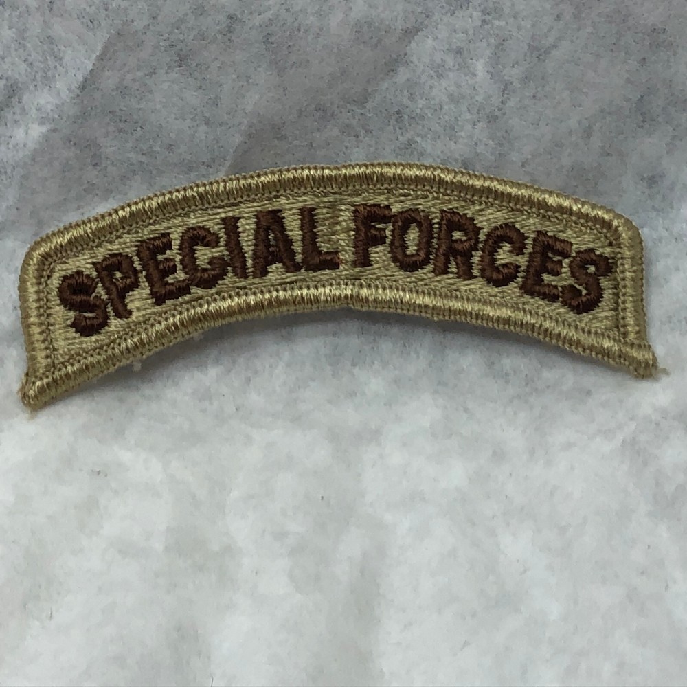 Military Patch Badge Special Forces Tab Tan Edge
