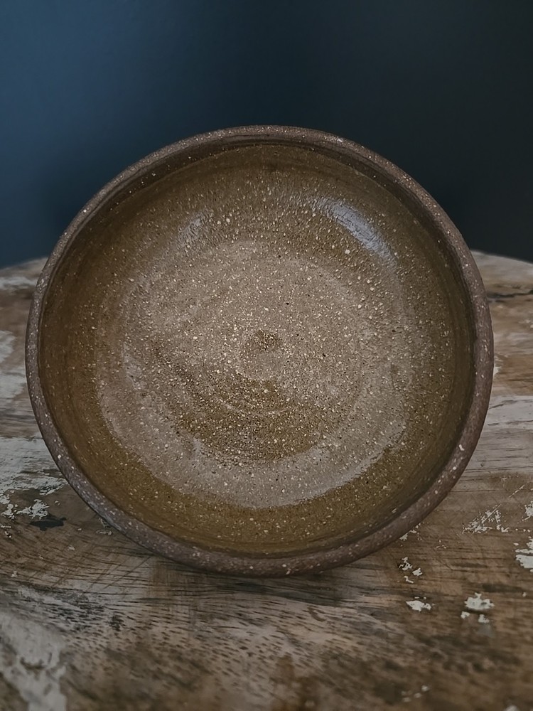Studio Pottery Stoneware Jar and Lid With Handle. Signed.
