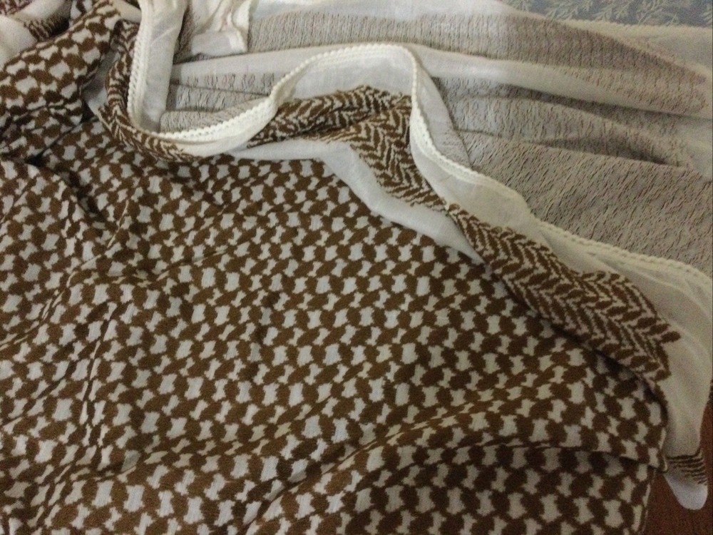 Brown And White Prayer Cloth