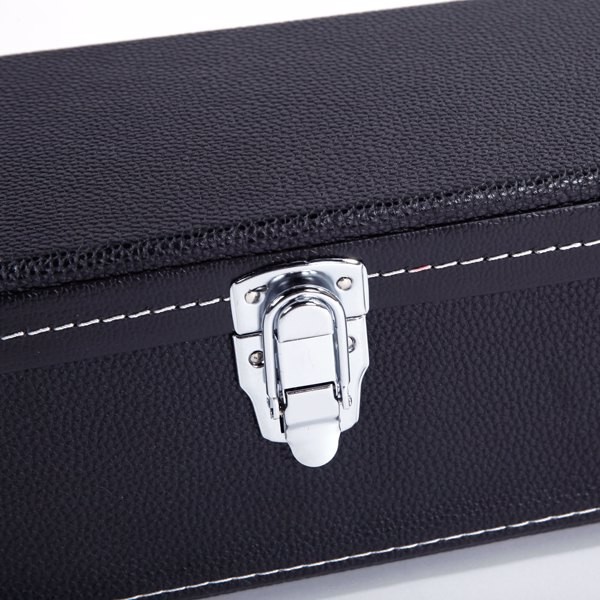 5-String 6-String Microgroove Pattern Leather Wood Banjos Case Black