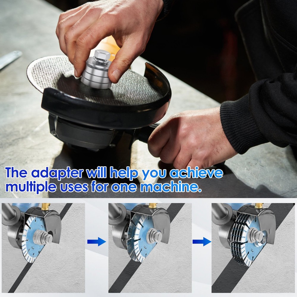 Angle Grinder to Grooving Machine Adapter, M10+M14 Thread Quick Change Adapt