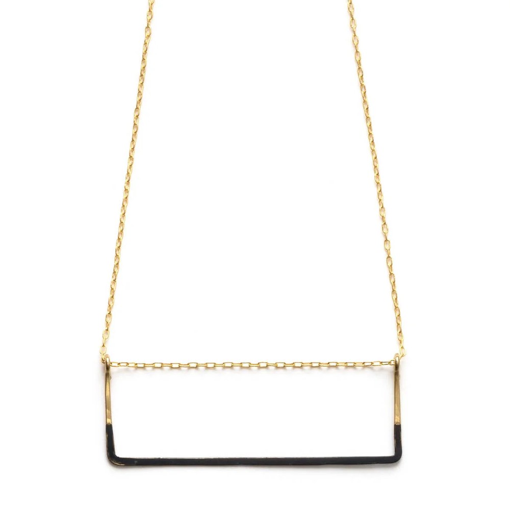 Patina Dipped Rectangle Necklace