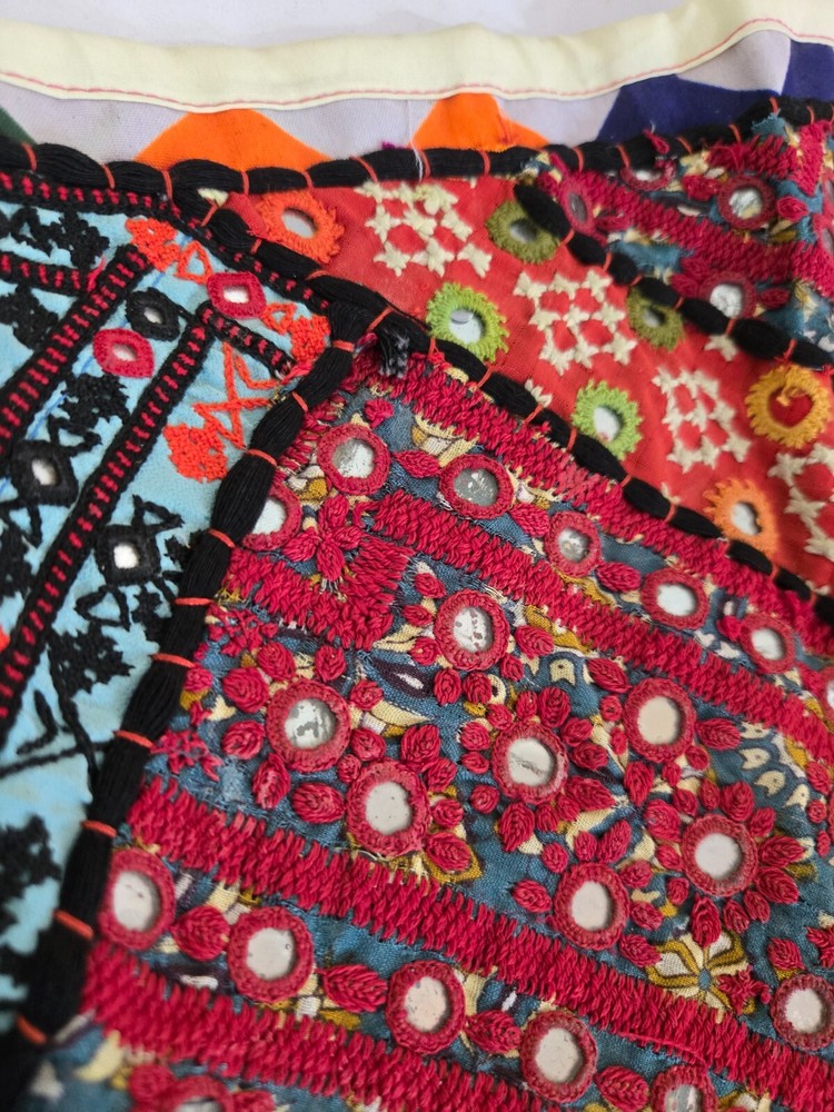 Old Handmade Table Mat – Multicolor Embroidery