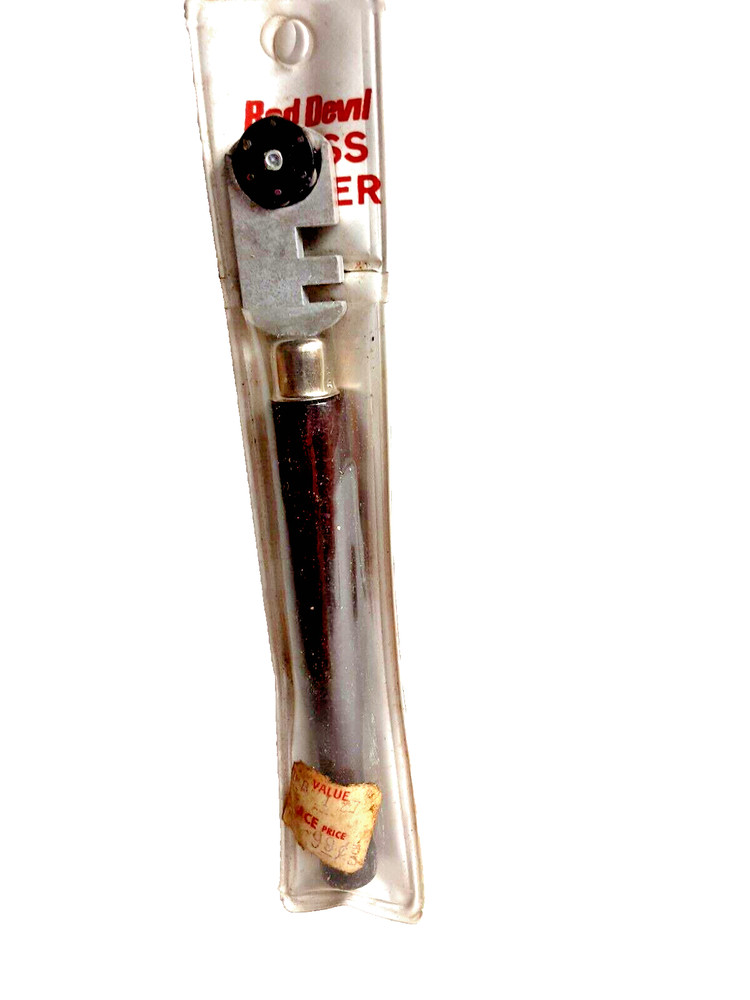 Vintage Red Devil Glass Cutter Wood Handle