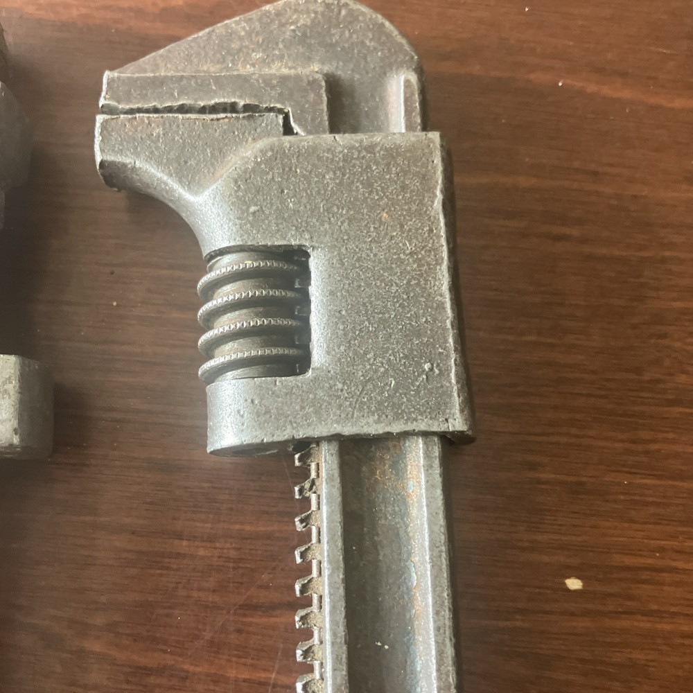 Antique 9 Auto and Stillson Pipe Wrenches
