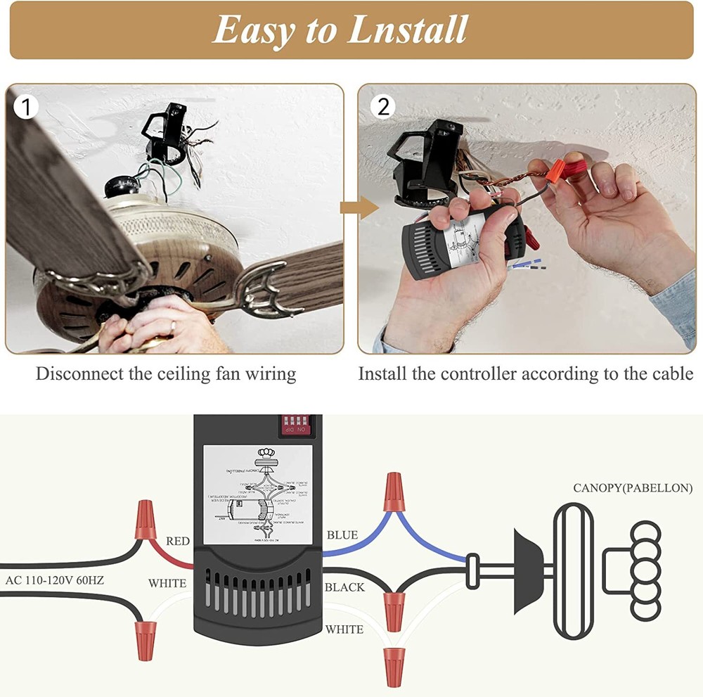 Replacement Ceiling Fan Remote Control for Harbor Breeze Hampton