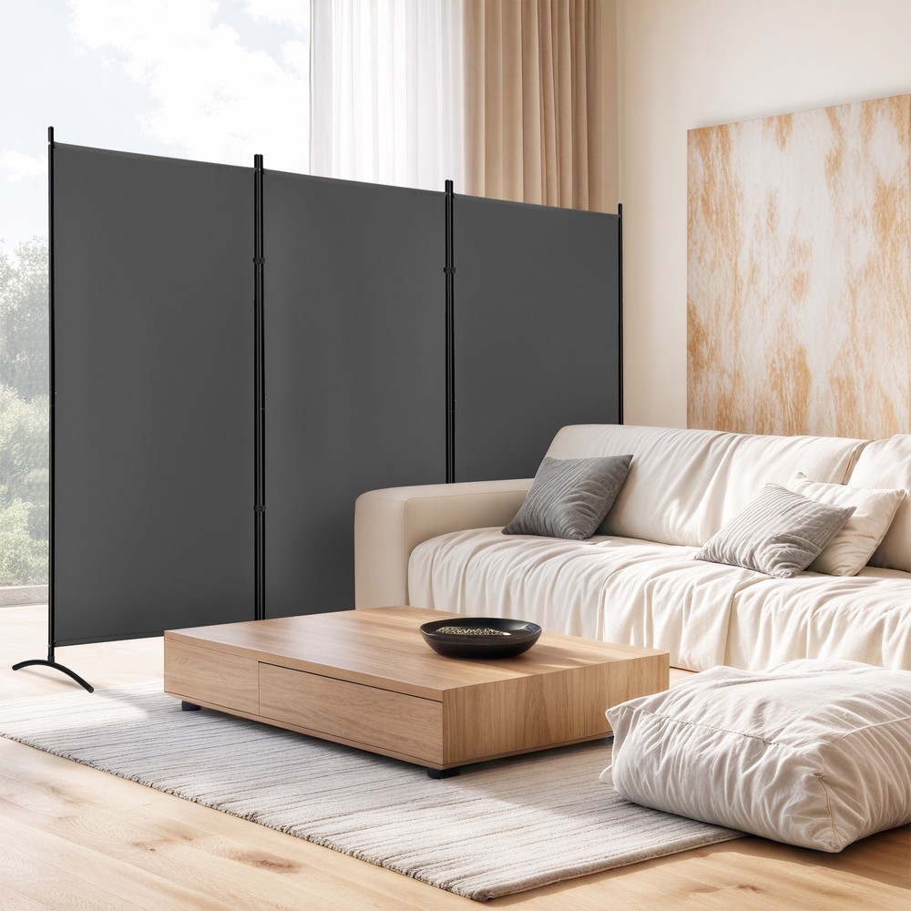 Room Divider Folding Privacy Screen Portable 3 Panel Partition Room Divider Gray