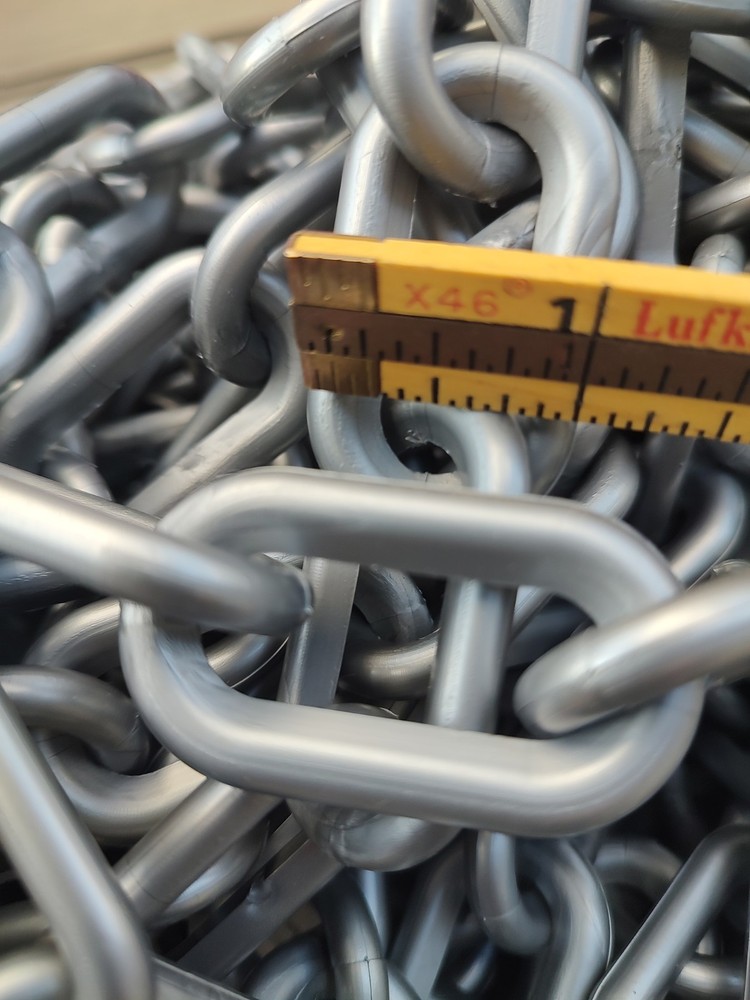 10 Ft. Silver Plastic 2 Inch Outer Most Diameter Chain Link Safety Barrier Chain