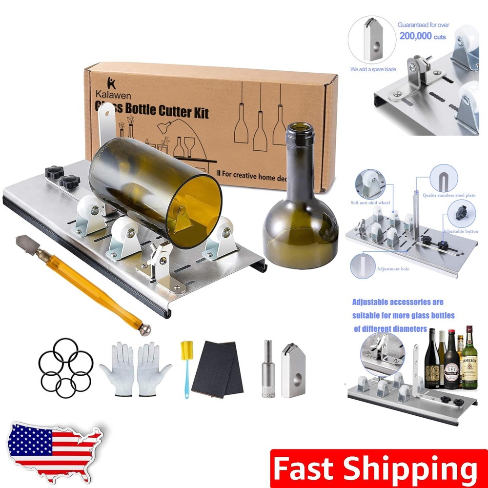 Beginner Friendly Glass Bottle Cutter - Upgrade Kit with Spares, Video Tutorials