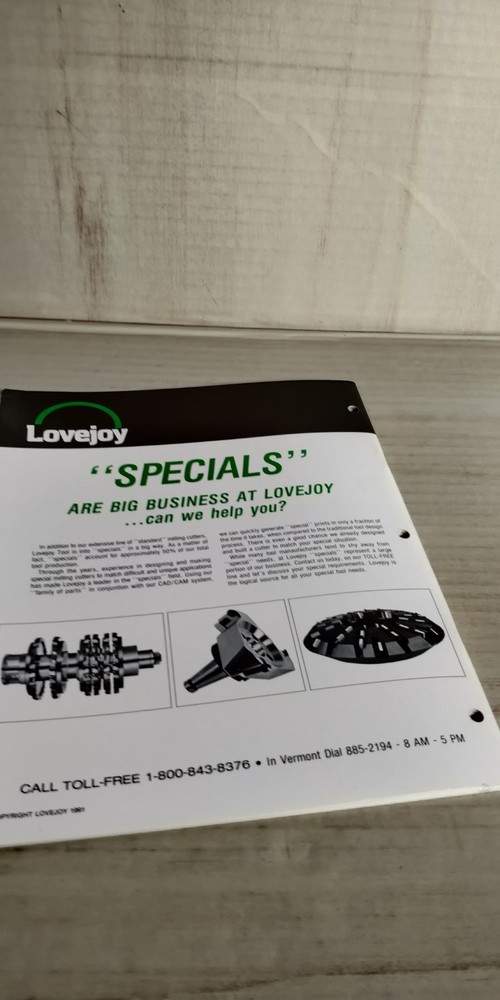 1991 ~ LOVEJOY precision tools catalog Silicon Nitride PCD / CBN C1