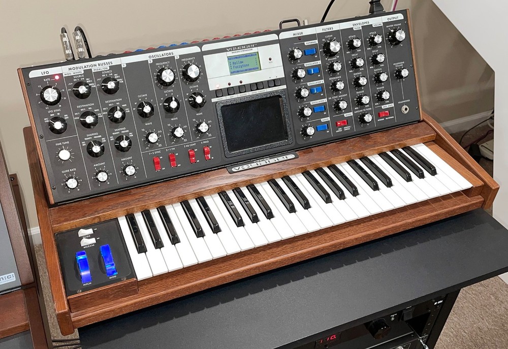 Moog Minimoog Voyager with custom flight case