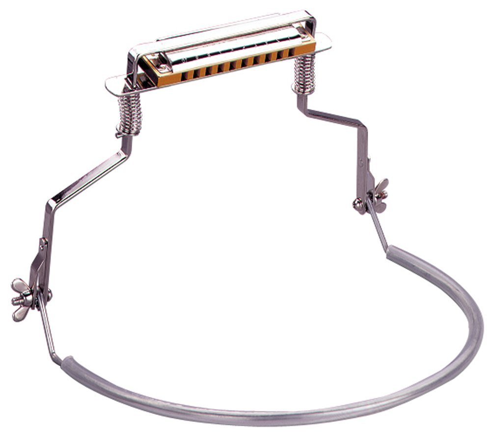 Hohner HH01 Universal Rubberized Neck Brace 10-Hole Harmonica Holder Silver
