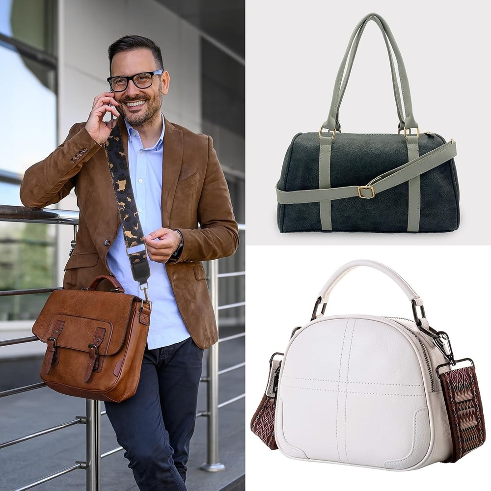 uxcell Wide Shoulder Strap, 2.5cm Adjustable Purse Strap Replacement Green