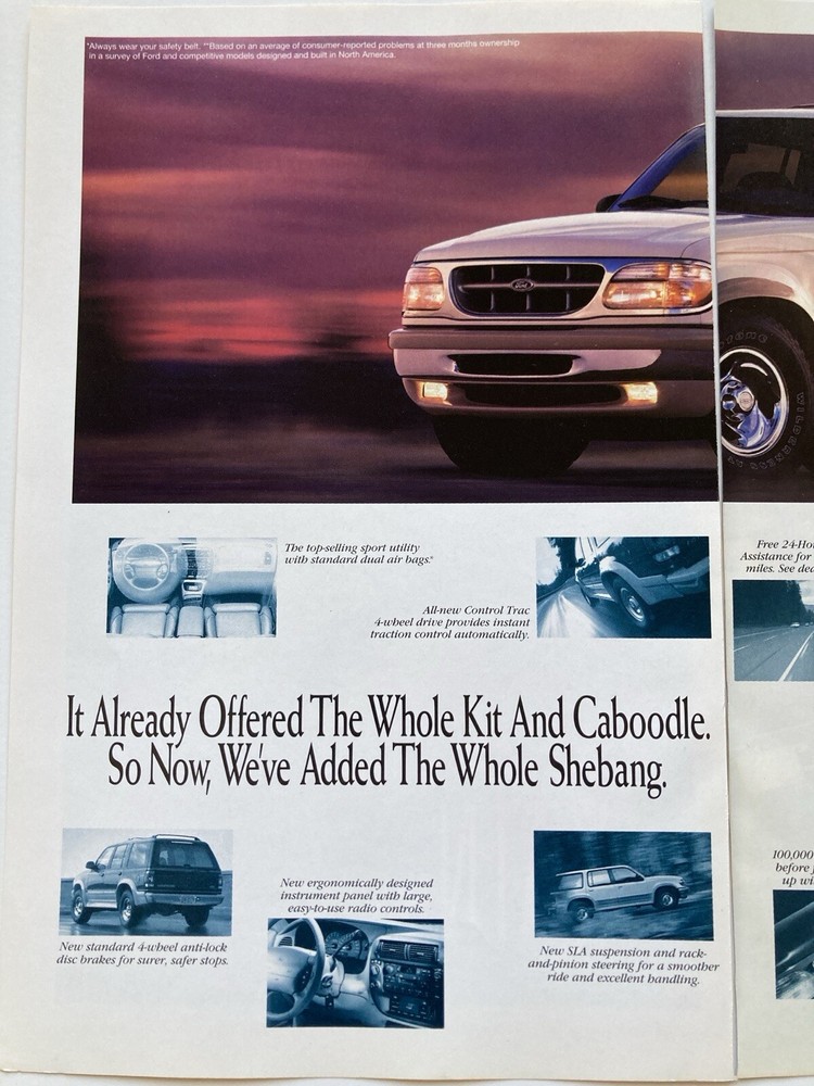 1995 Ford Explorer Two Page Print Ad