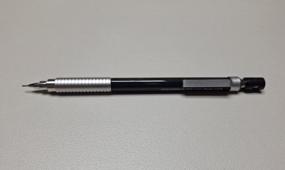 Pentel Graph 600 Drafting Knock Type Mechanical Pencil 0.5mm - PG 605 ( Black )