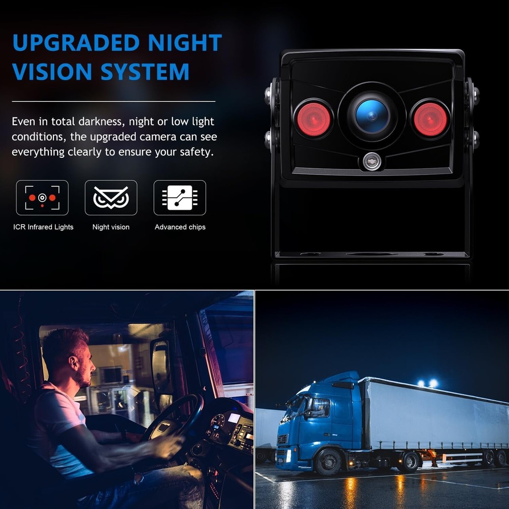 Versatile Rearview Camera System with Weatherproof Design - 50ft Night Vision