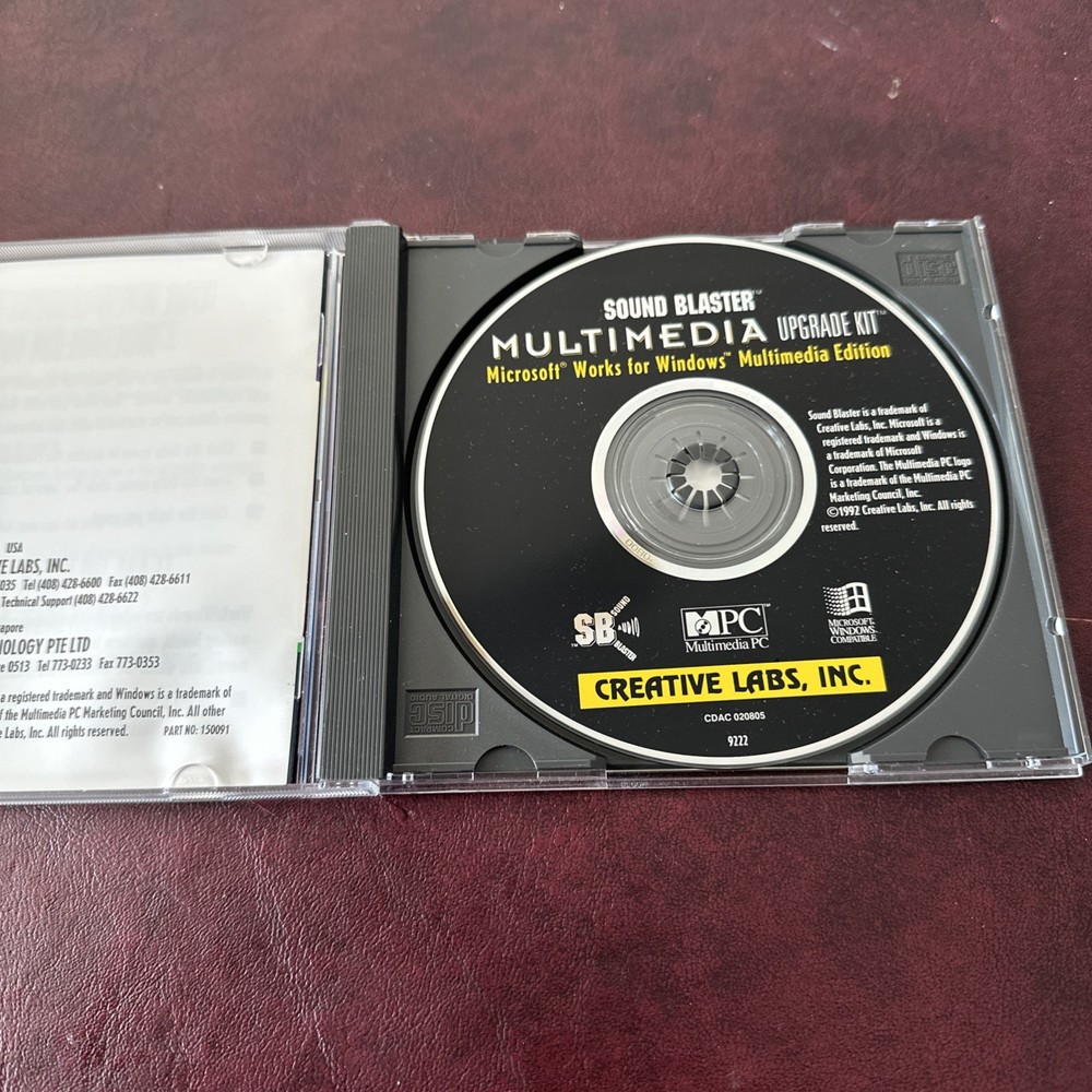 Sound Blaster Multimedia Upgrade Kit Microsoft Works Windows 1992 CD PC Computer
