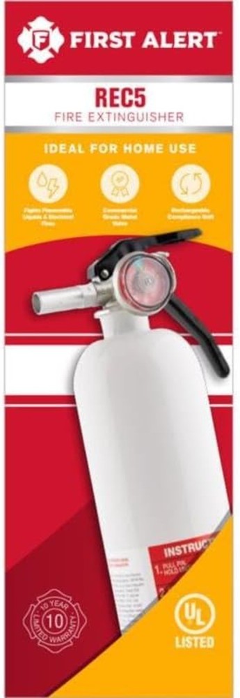 Durable Safety Fire Extinguisher, 5-B:C Rated for Small Fires & Quick Access