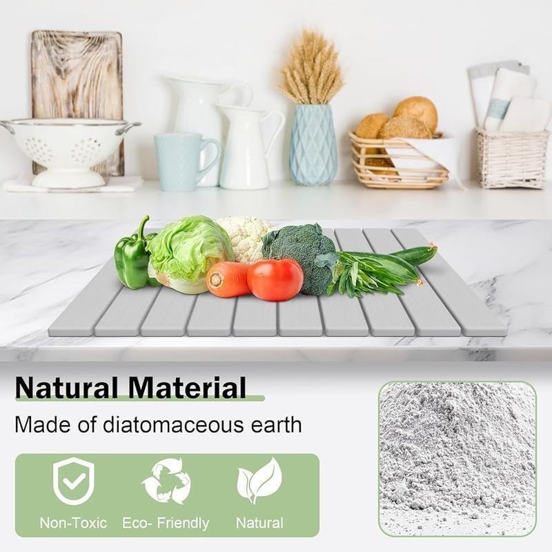 Stone Drying Mat Diatomaceous Earth Fast Drying Space Saving Kitchen Accessory