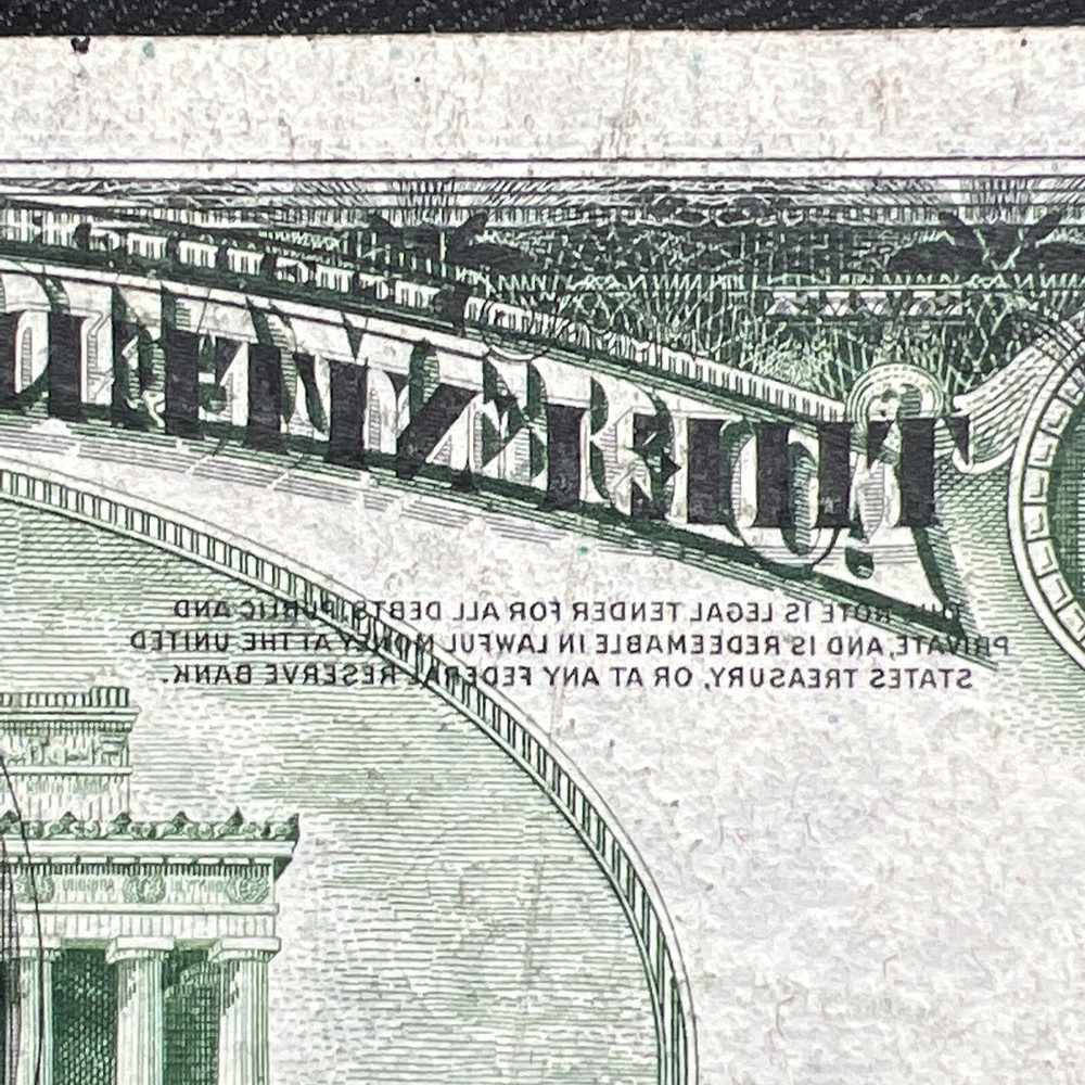 1950-A $5 ERROR NOTE ✪ PRINTING ON REVERSE ✪ OFFSET TRANSFER - Rare!