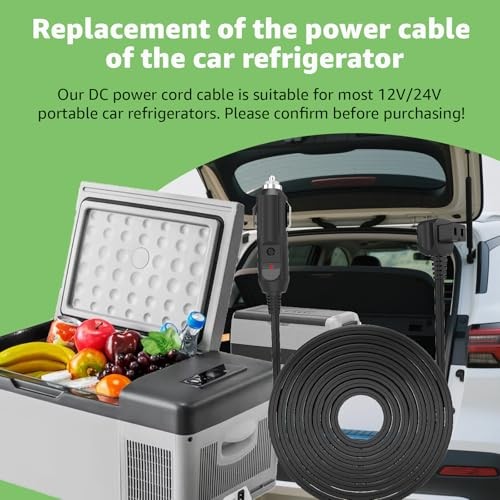 DC Car Refrigerator Power Cord Compatible with Alpicool, Bodega, Euhomy,