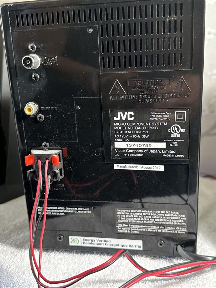 JVC CD/Radio 1-Disc Micro Component System Model NO.CA-UXLP55B