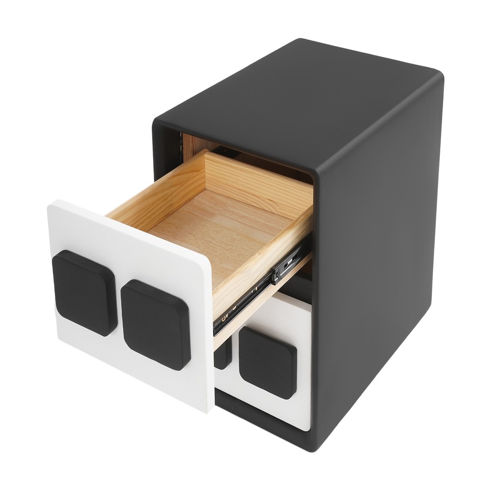 Modern Minimalist End Table, Bedside Table, Floorstanding End Table W/ 2 Drawers