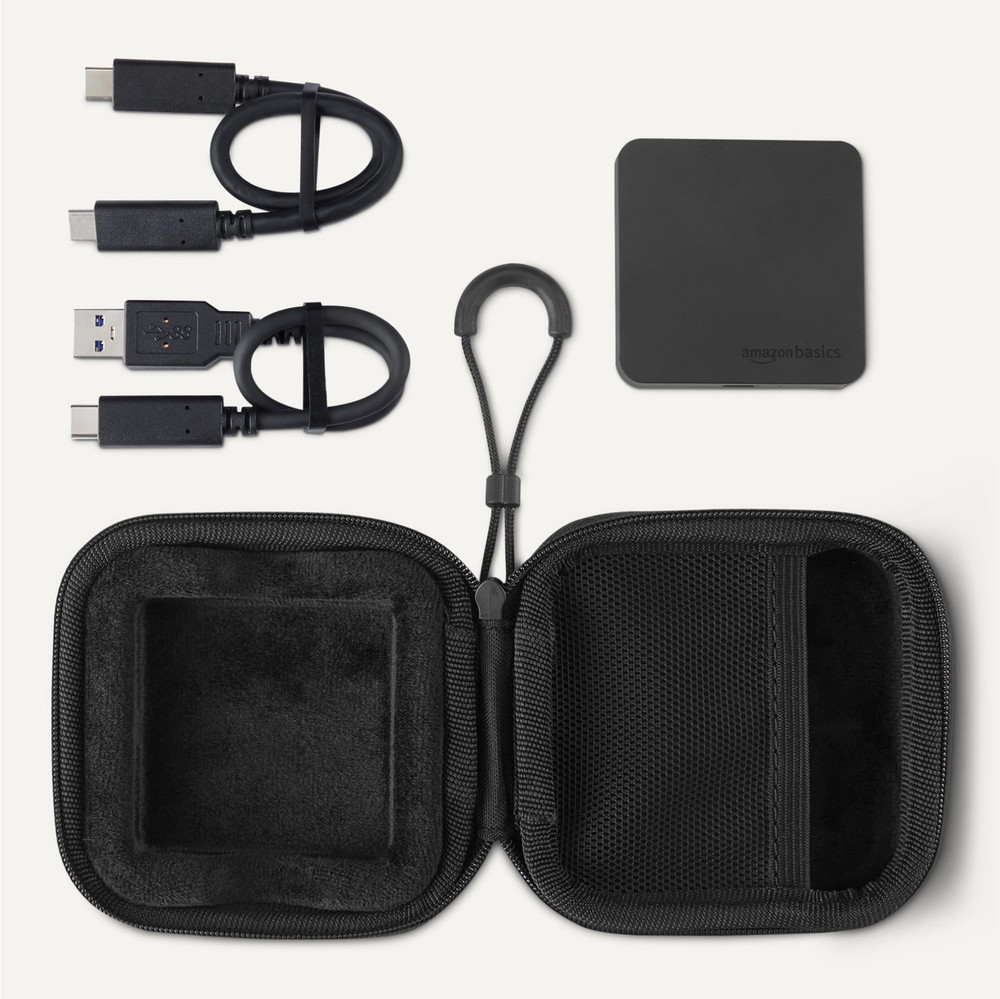 Amazon Basics Portable External SSD, 2TB, 2000MB/s Speeds, USB 3.2 Gen 2, IP6...