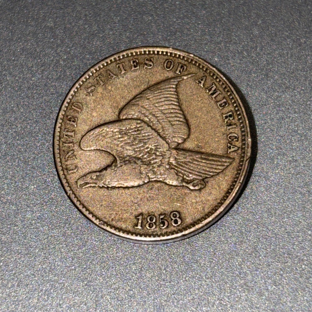 1858 Small Letters Flying Eagle Cent Penny XF+ E120 AWPY
