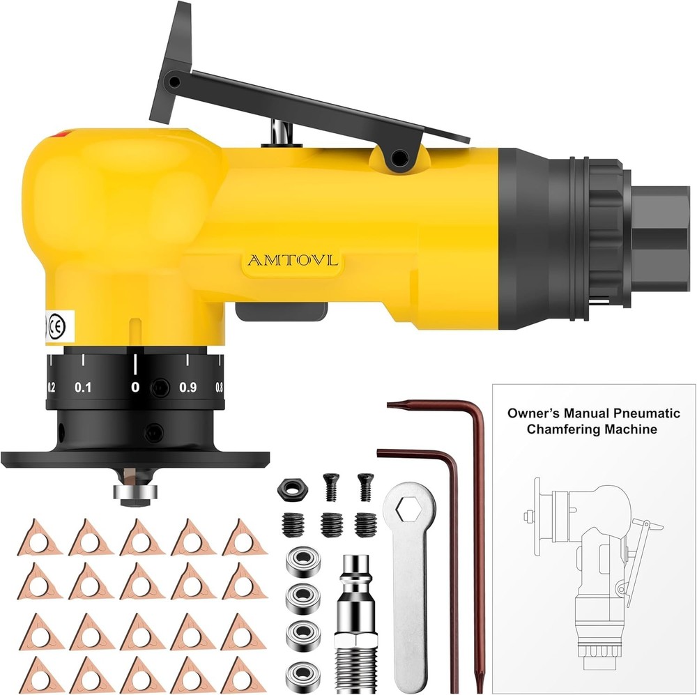 Pneumatic Chamfering Tool - Mini Air Chamfer Tool with 10 C-Angle & 10 R-Angle