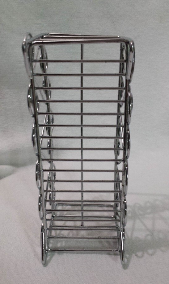 Rectangular Silvertone Sm Metal Makeup Organizer for Vanity Tabletop Pre-owned