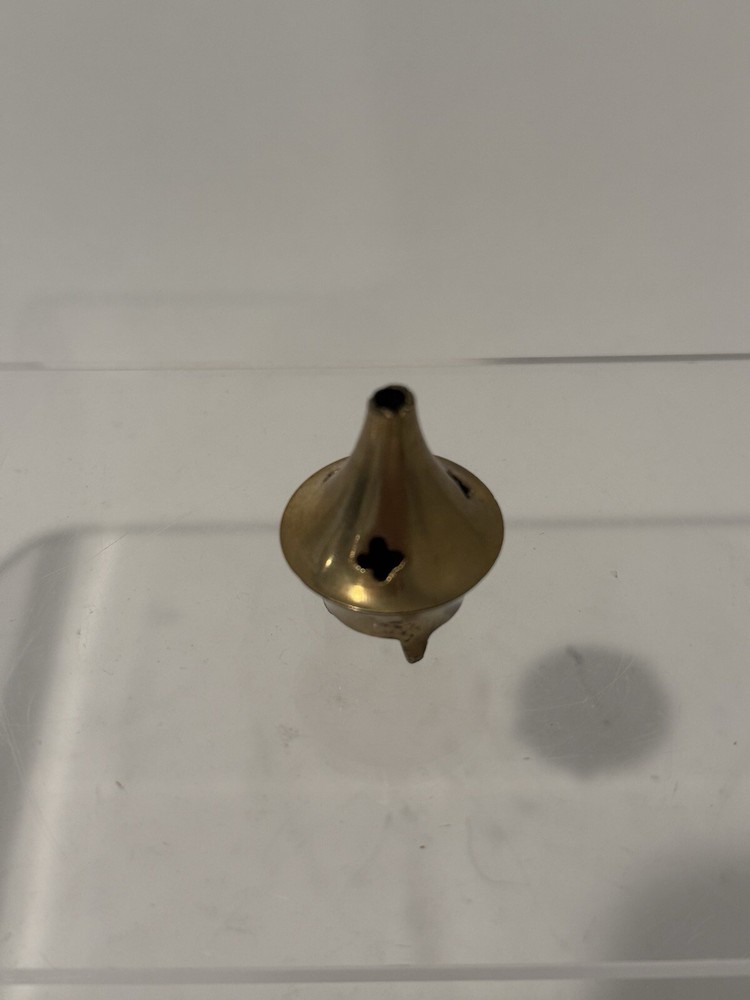 Vintage Incense stick Holder Solid Brass Cone Shaped Miniature 1.5”