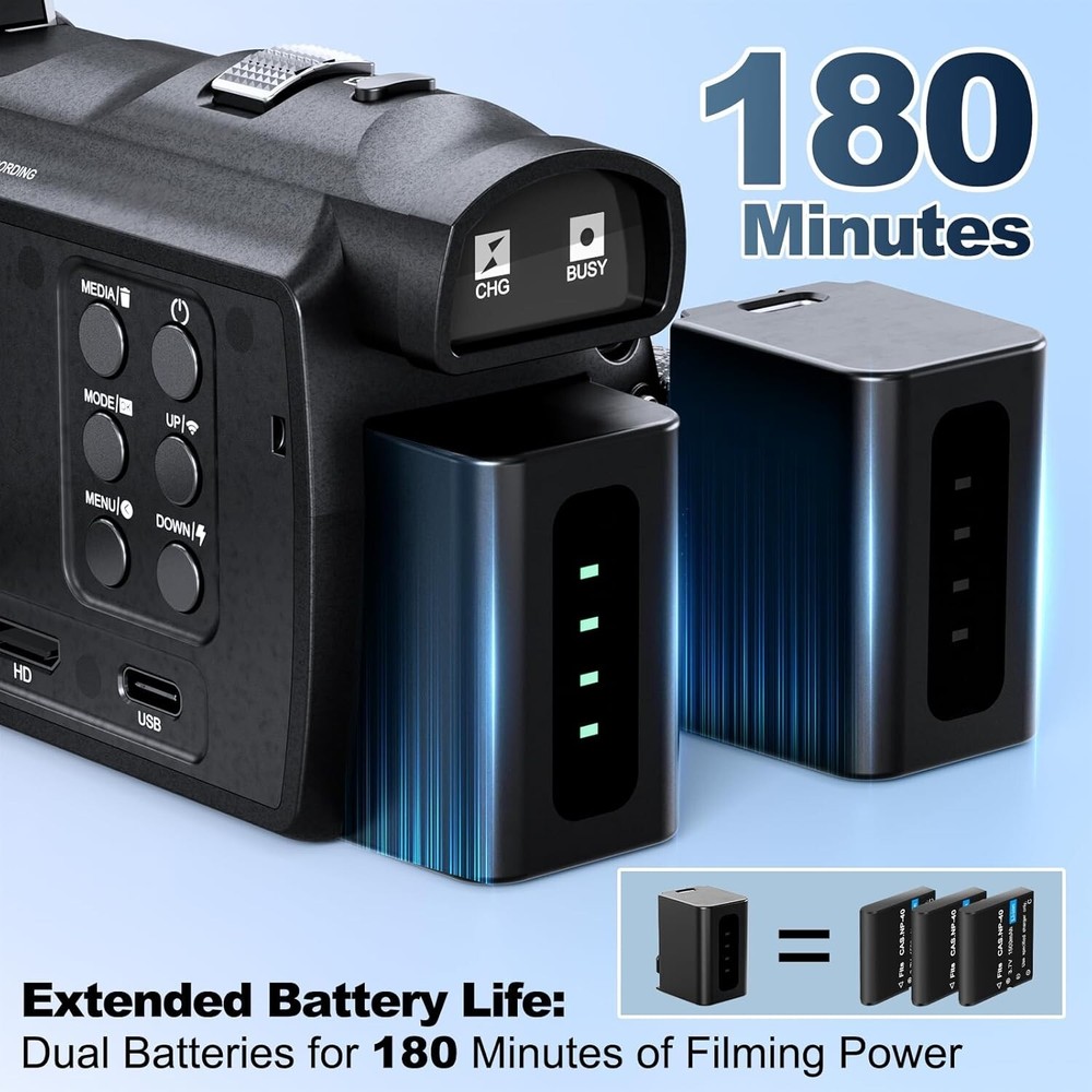5K Video Camera Camcorder 48MP 16X 3.0" Touch Screen WIFI APP Control Vlogging