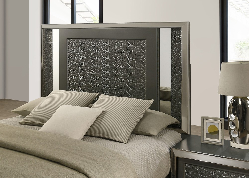 Dark Gray Finish Eastern King 1pc Bed Set Contemporary Style