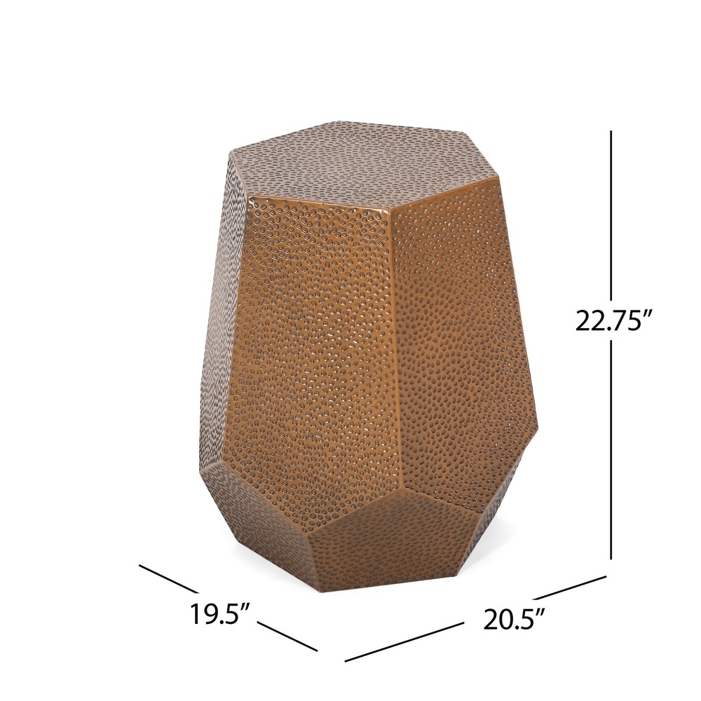 [New]METAL HAMMERED END TABLE